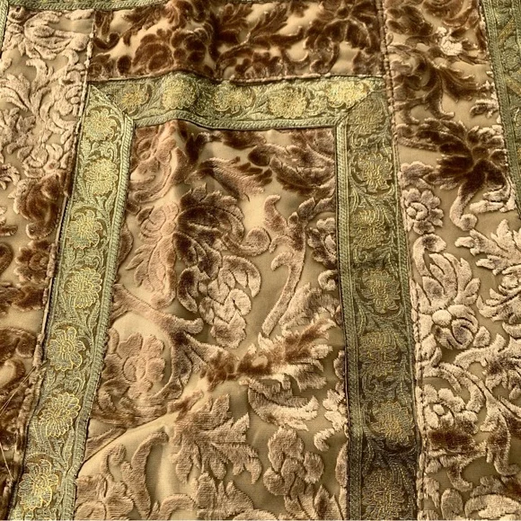 Burnout Velvet Duvet Cover Brocade Trim - Picture 4 of 11